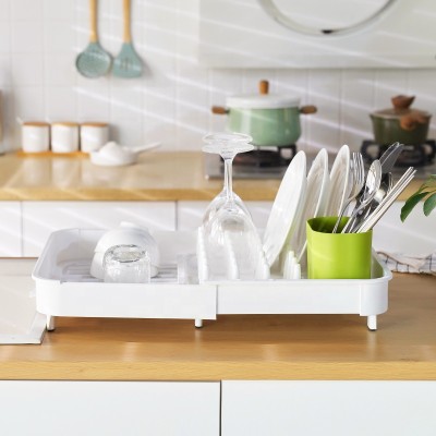 Plastic dish rack Dish Drying Rack Lightweight Self-Draining Dish Rack for Kitchen Sink and Counter at Home